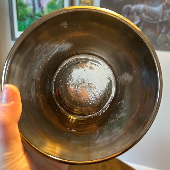 Vintage MCM Kimiko Silver Heraldic Highball Glassware Barware Caddy - Picture 6 of 11